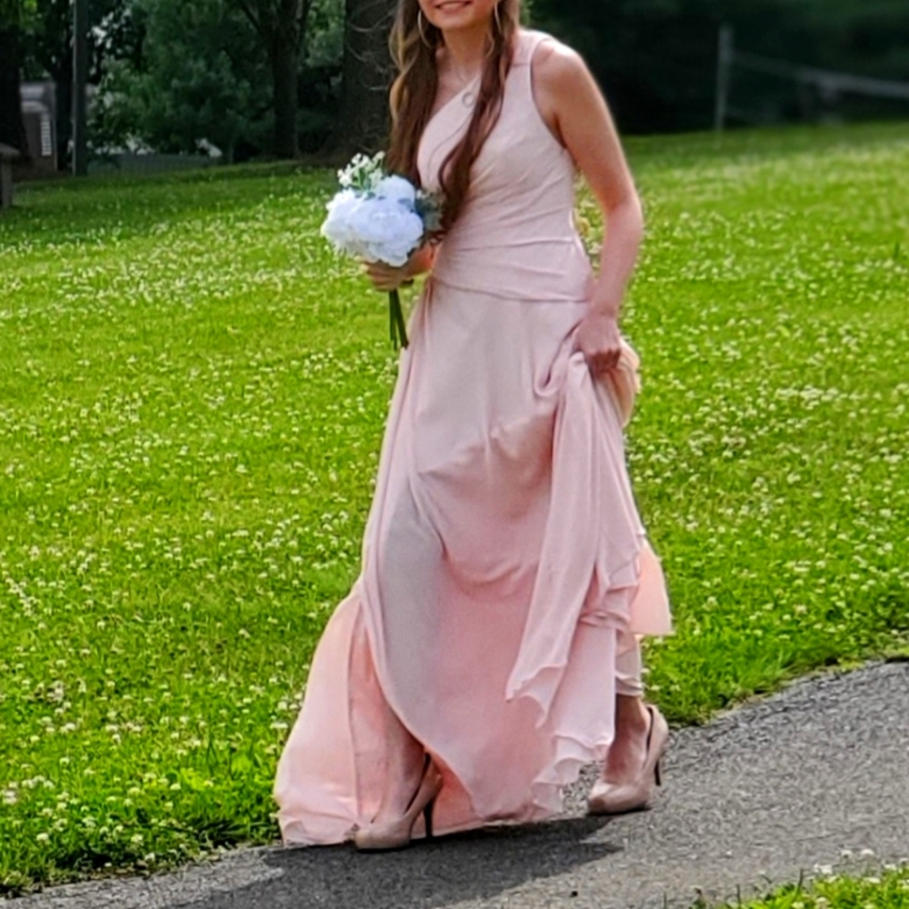 Blush pink bridesmaid dress